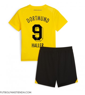 Borussia Dortmund Sebastien Haller #9 Primera Equipación Niños 2023-24 Manga Corta (+ Pantalones cortos)